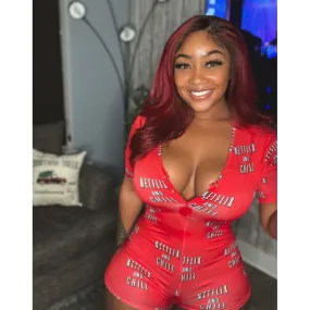 Netflix and chill shorts onesie