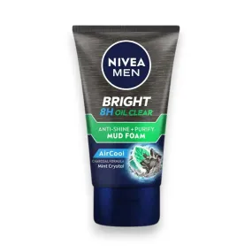 Nivea Men Bright Oil Clear Anti-Shine Mud Foam, 100ml