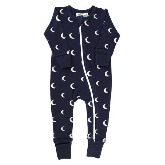 Parade Organic Signature Print '2-Way' Zip Romper - Long Sleeve