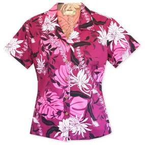 Punahou Purple Lady's Hawaiian Cotton Blouse