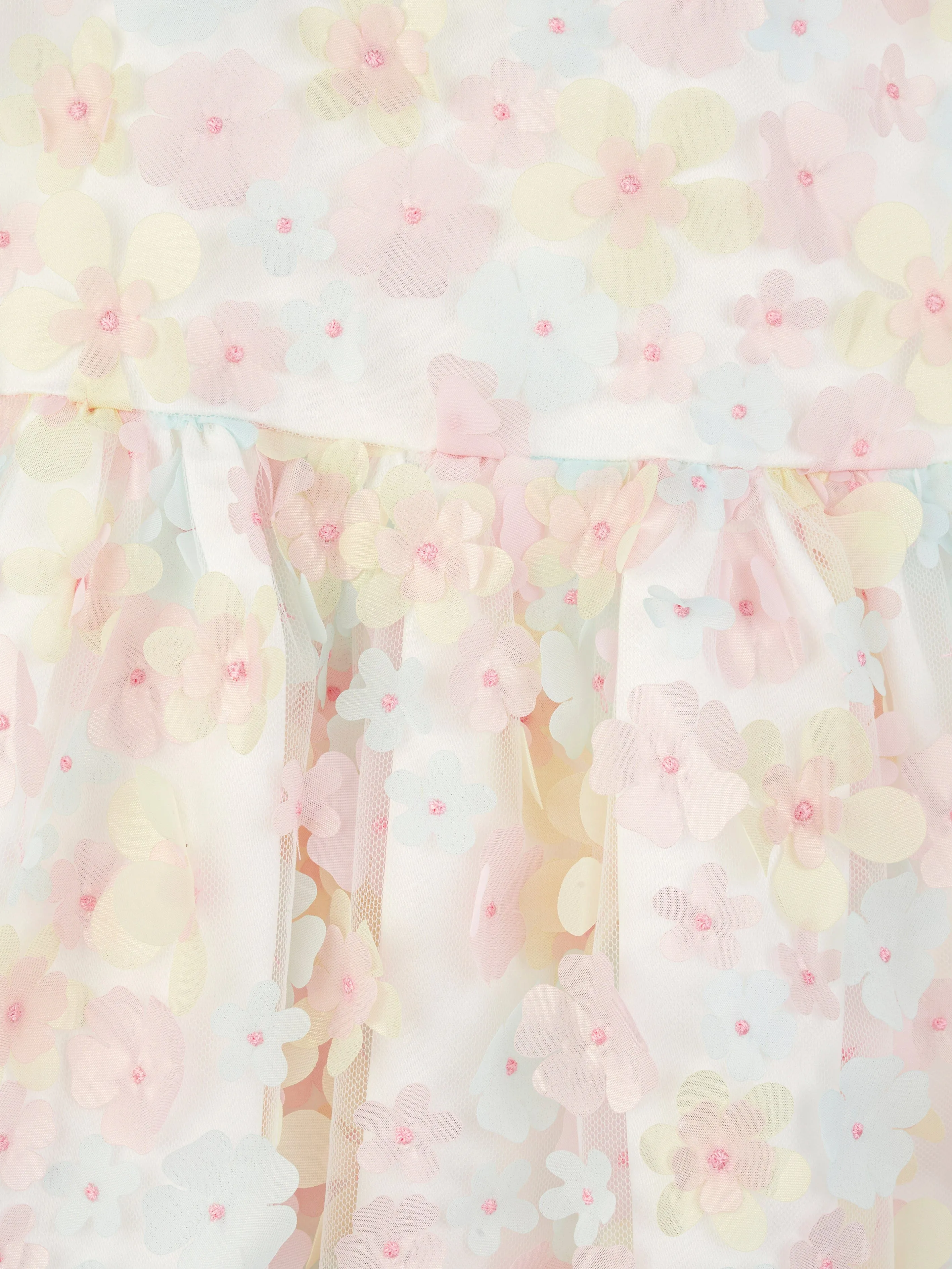 Rachel Riley Girls Flutter Flower Party Dress in Multicolour