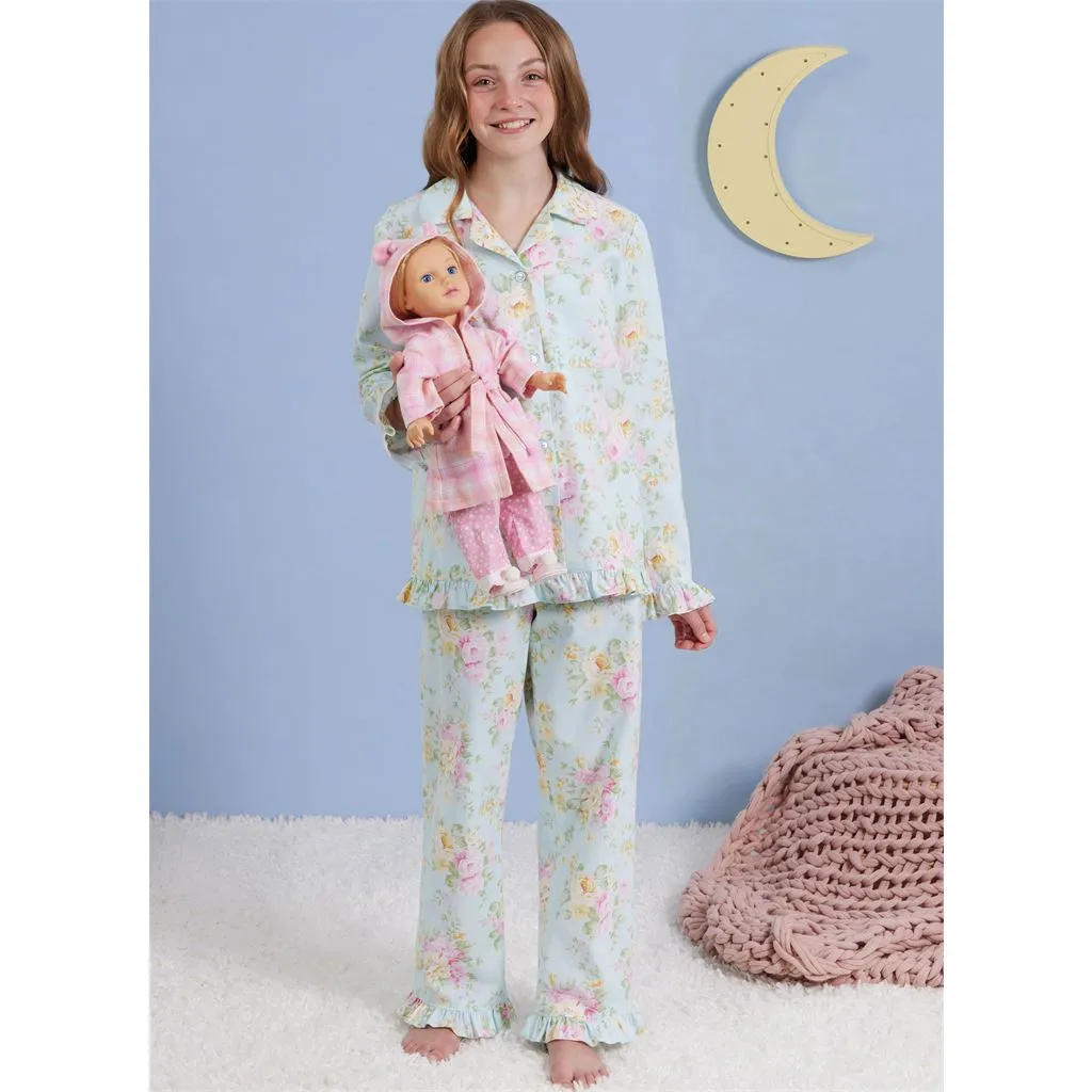 Simplicity Sewing Pattern S3045 Children's and Girls' Lounge Tops, Gown, Shorts and Pants