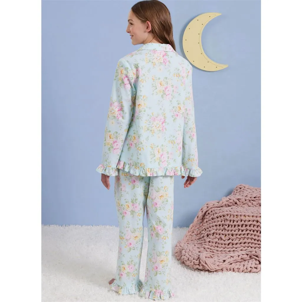 Simplicity Sewing Pattern S3045 Children's and Girls' Lounge Tops, Gown, Shorts and Pants