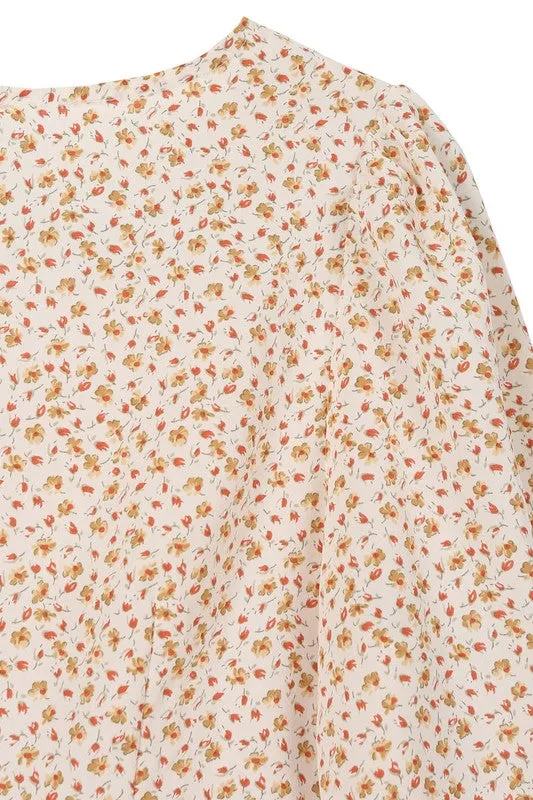 Spring Breeze Puff Sleeve Floral Top
