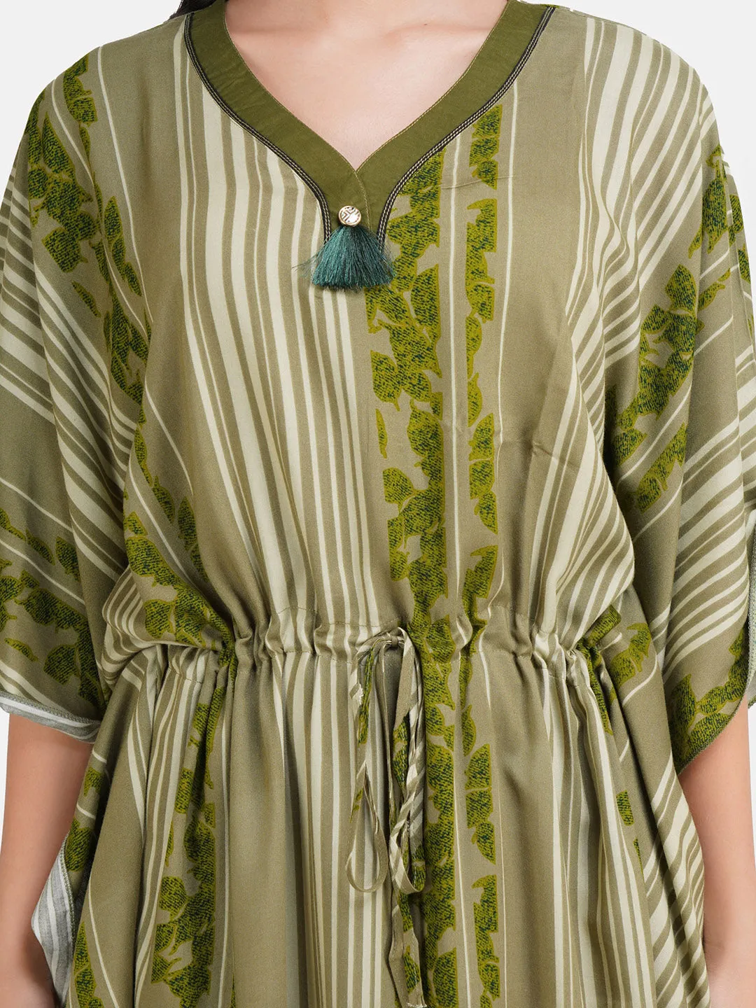 Stripped Rayon Kaftan Nightgown