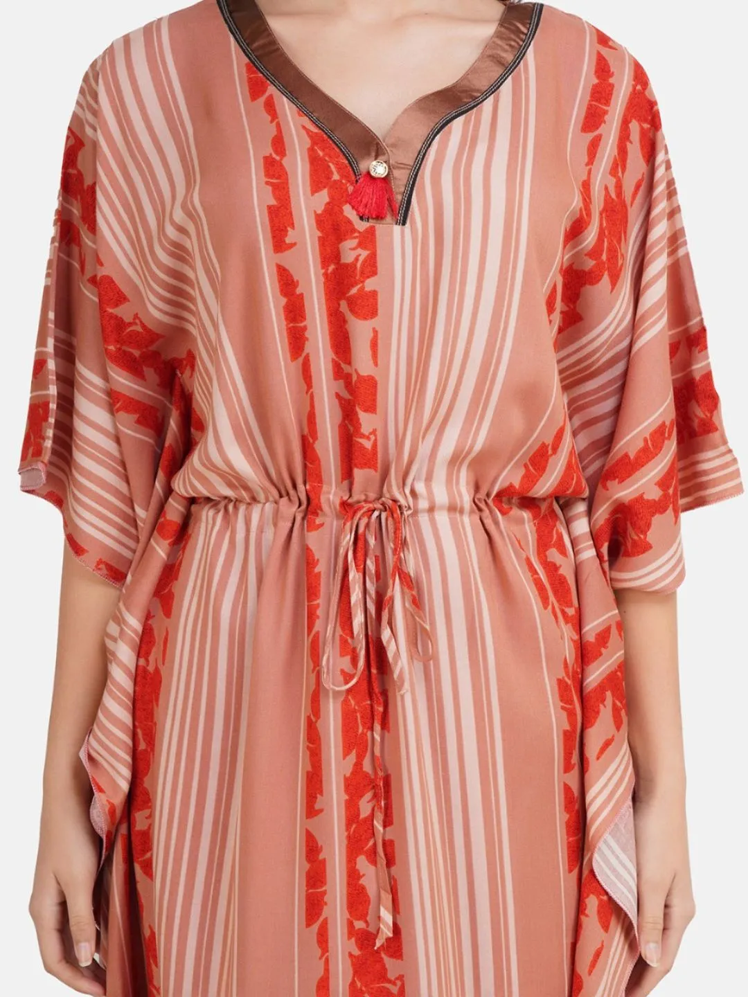 Stripped Rayon Kaftan Nightgown