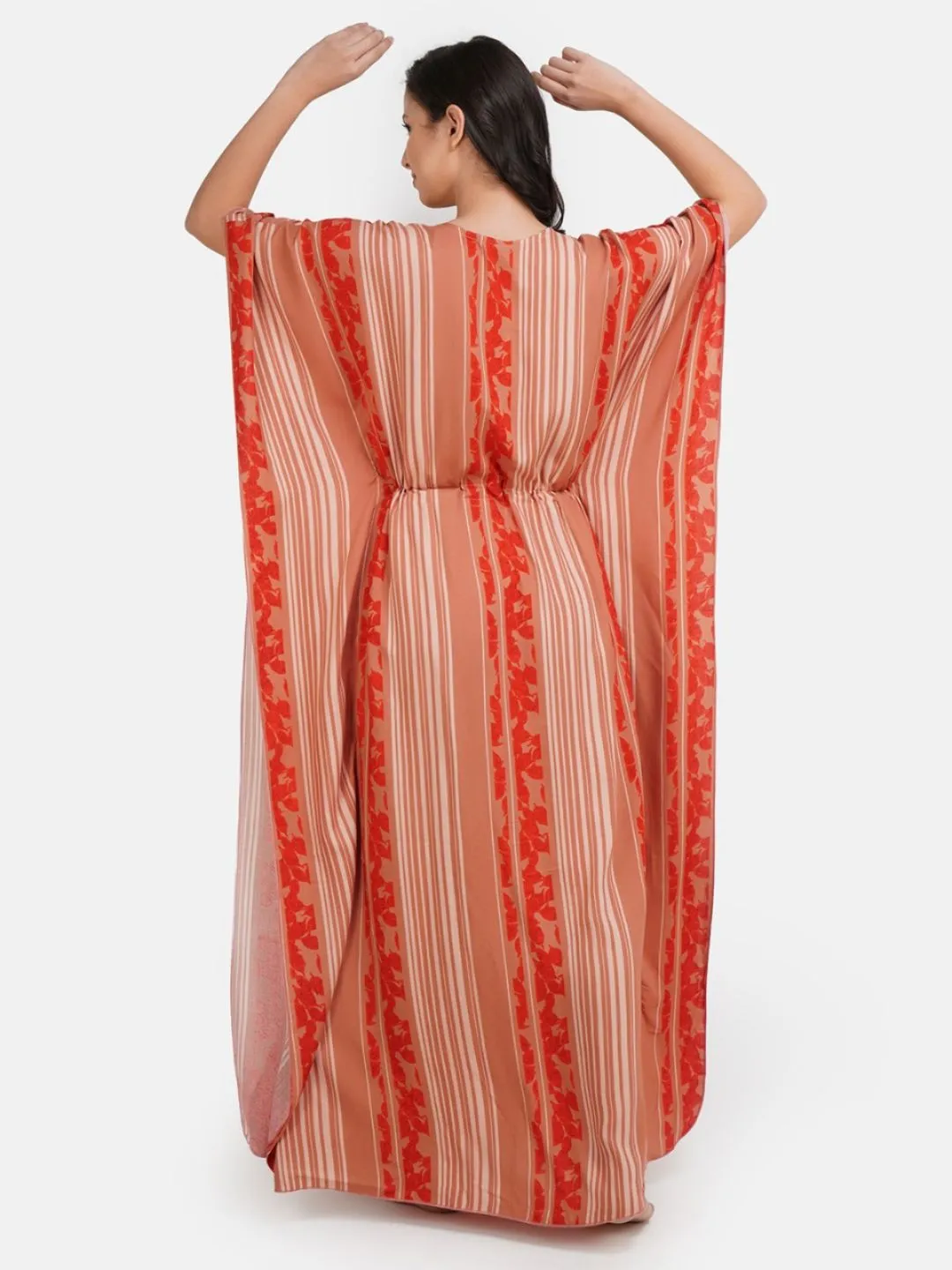 Stripped Rayon Kaftan Nightgown