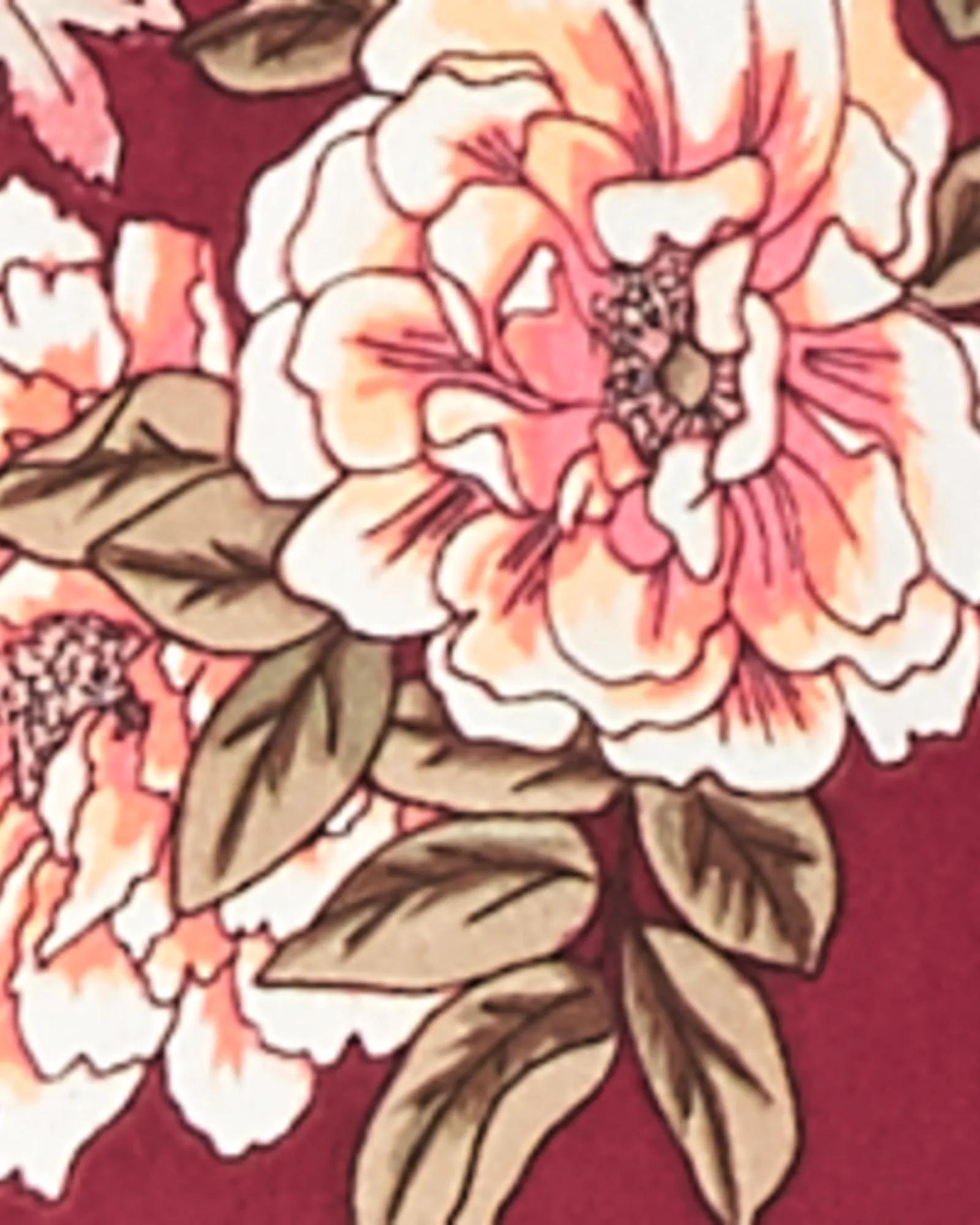 Taylor Ruffle-Sleeve Kimono | Burgundy / Pink