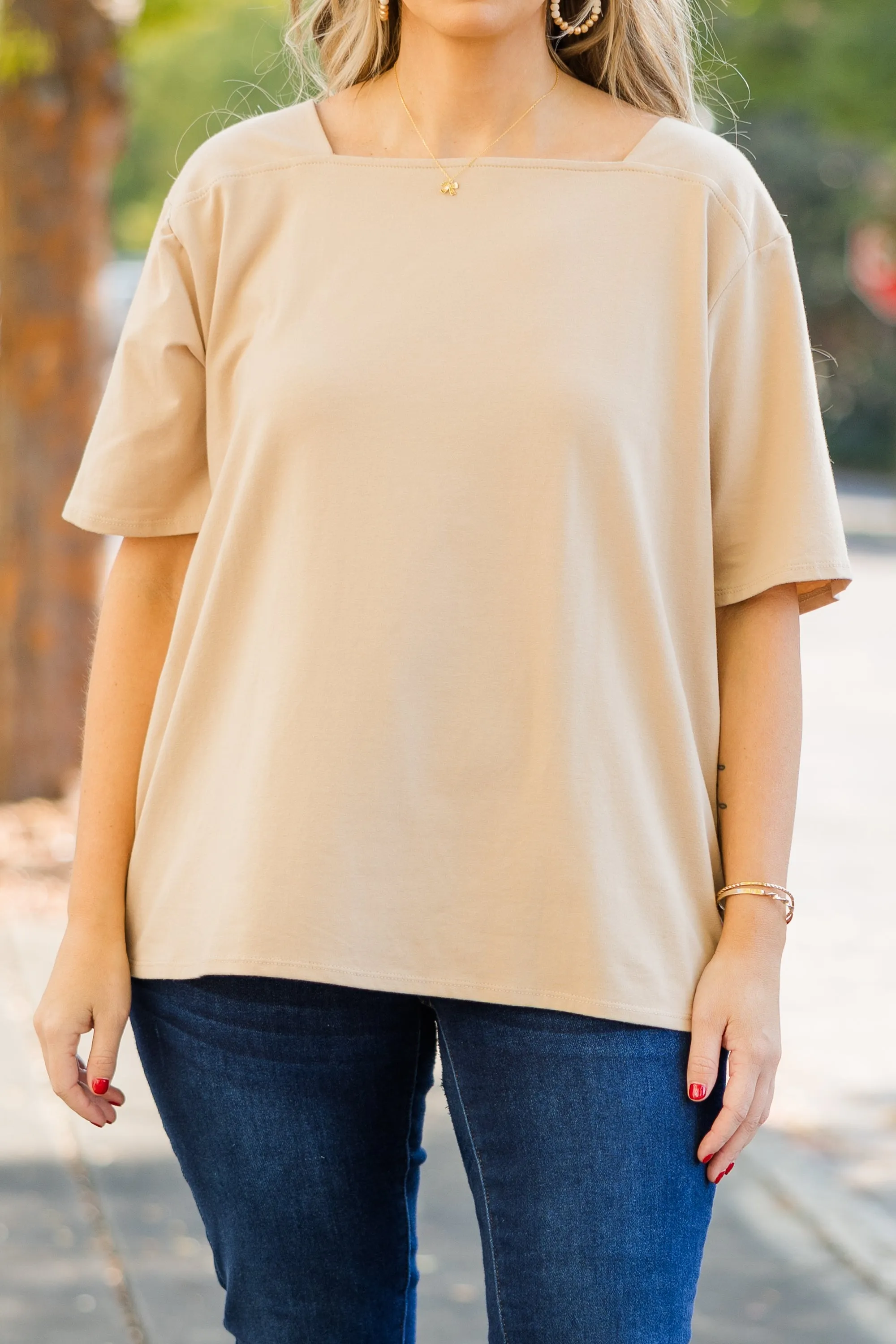 Vivid Imagination Top, Camel