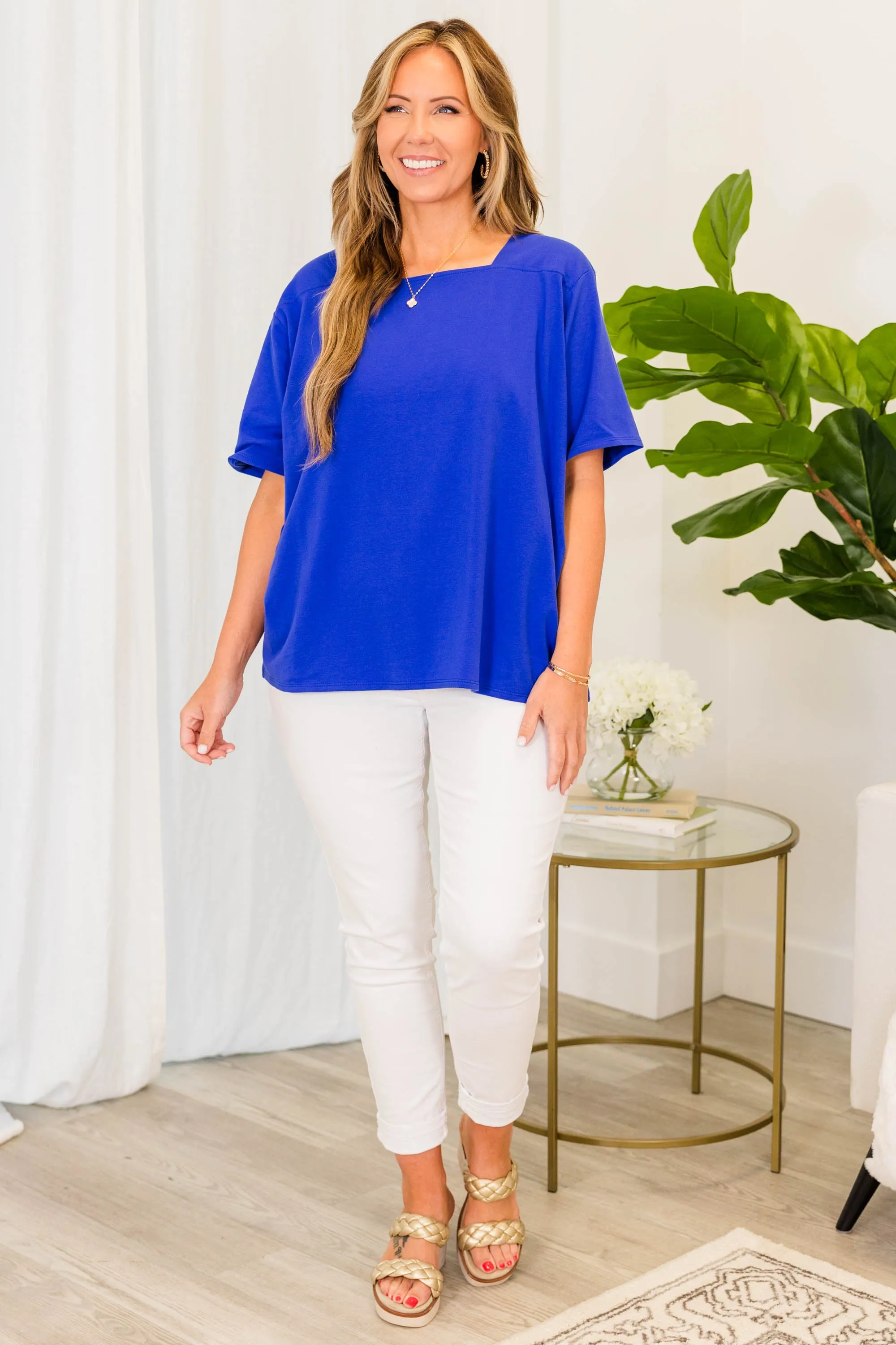 Vivid Imagination Top, Royal Blue