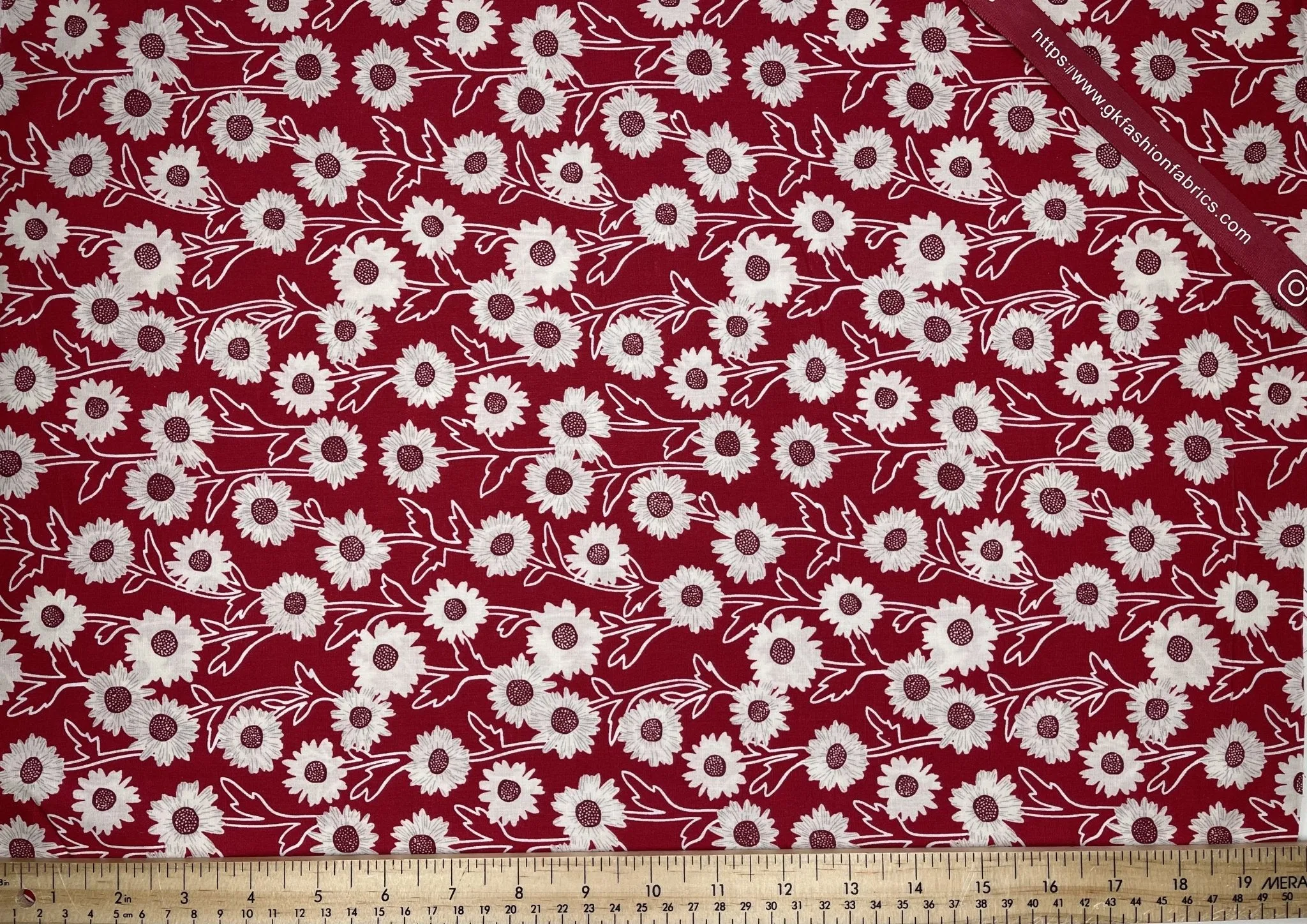 White Sunny Floral - Washed 100% Cotton Poplin  Reactive Print - 8037