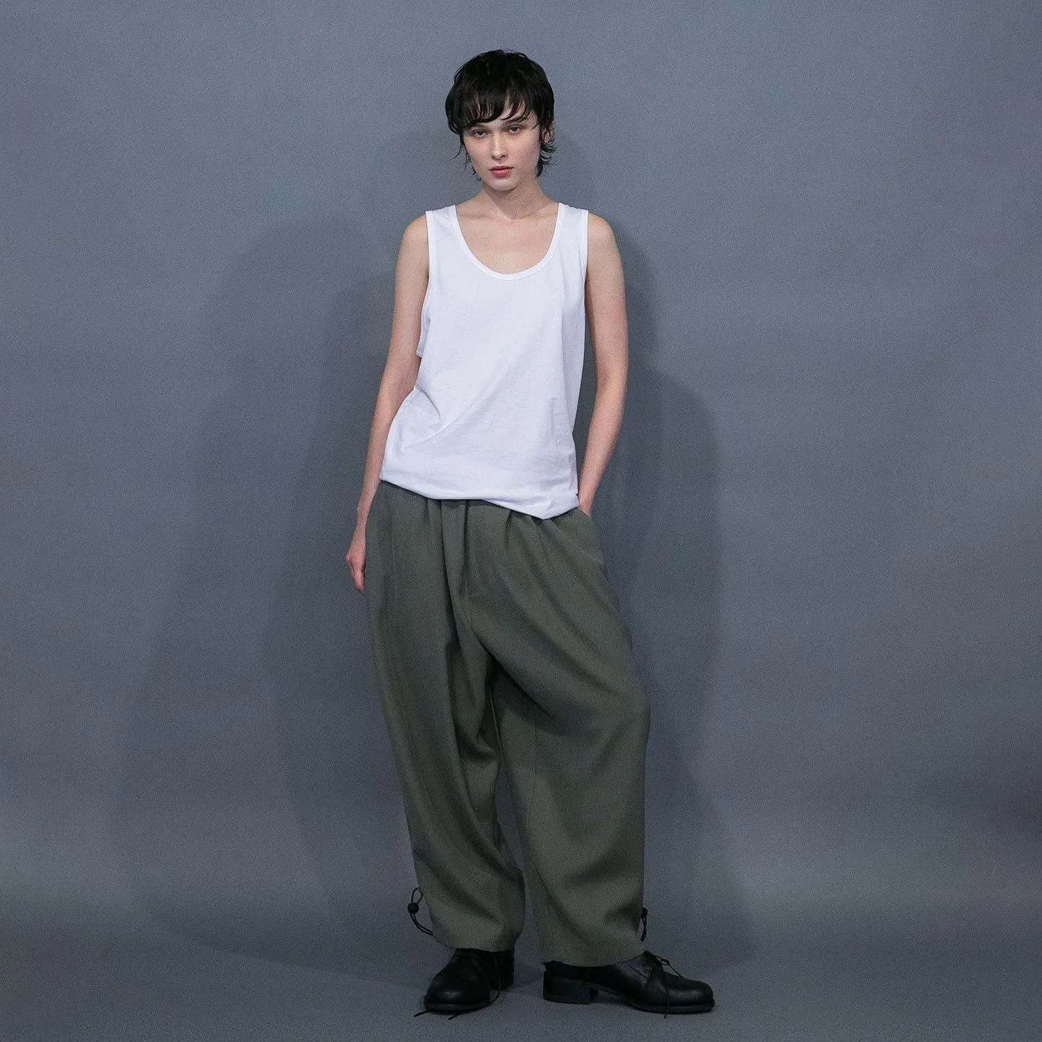 WM07-PT251074 CU/TRIXION 2WAY DOUBLE CLOTH WIDE EASY PANTS
