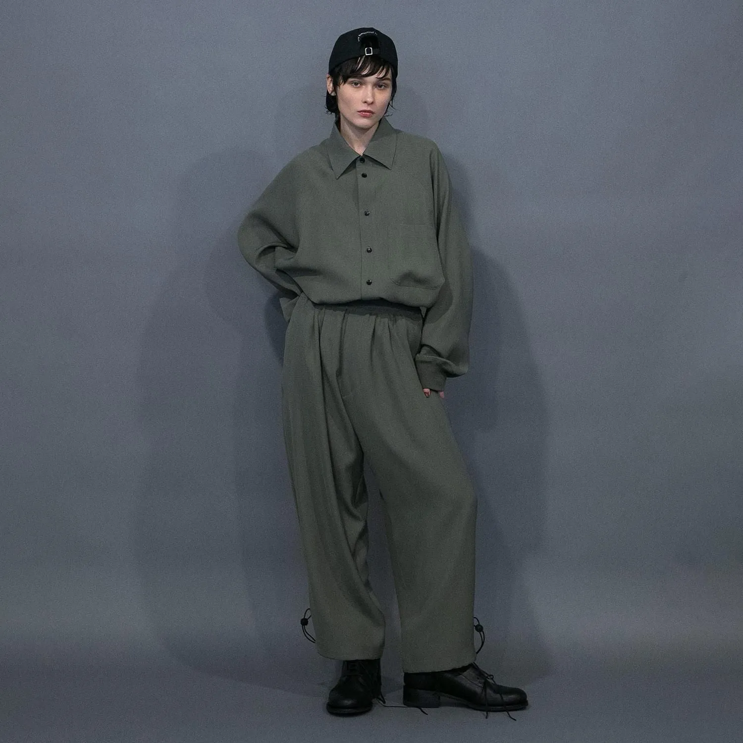 WM07-PT251074 CU/TRIXION 2WAY DOUBLE CLOTH WIDE EASY PANTS