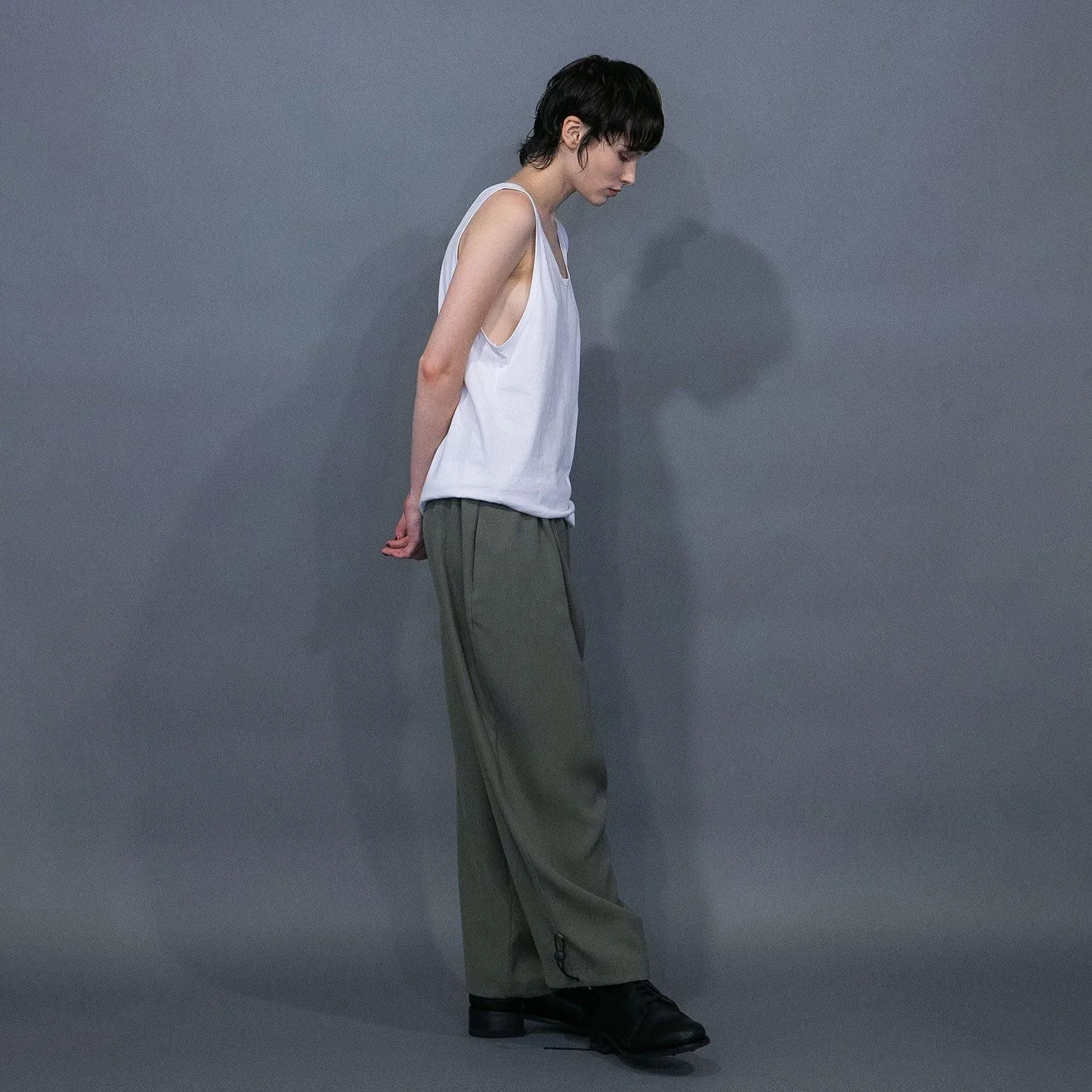 WM07-PT251074 CU/TRIXION 2WAY DOUBLE CLOTH WIDE EASY PANTS