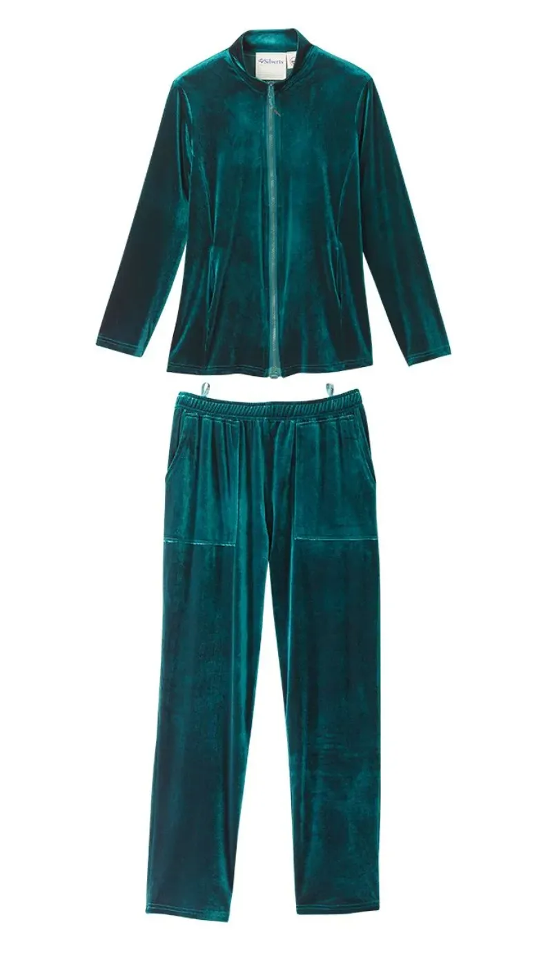 Women's Adaptivewear Velour Tracksuit (Zipper Jacket & Easy Pull-On Pant)