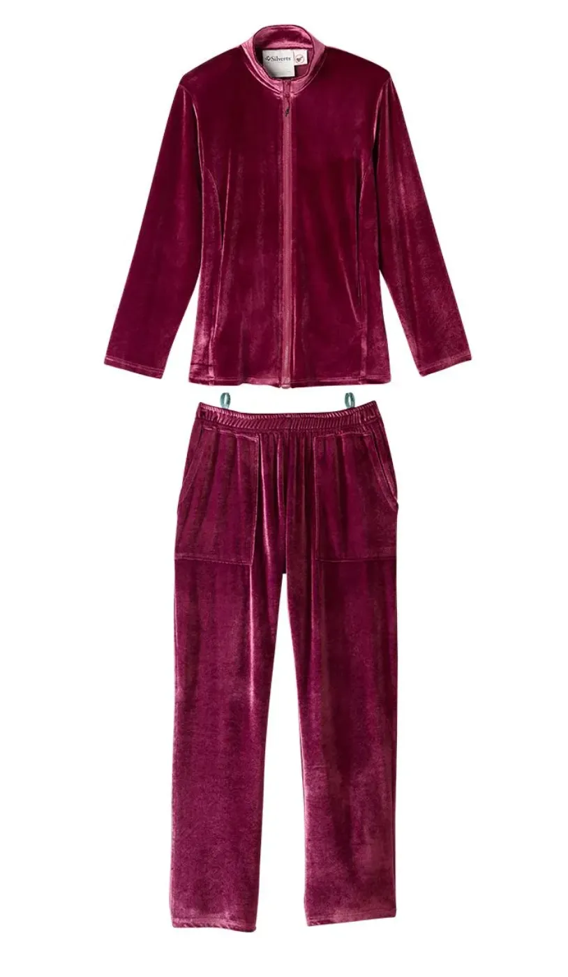 Women's Adaptivewear Velour Tracksuit (Zipper Jacket & Easy Pull-On Pant)