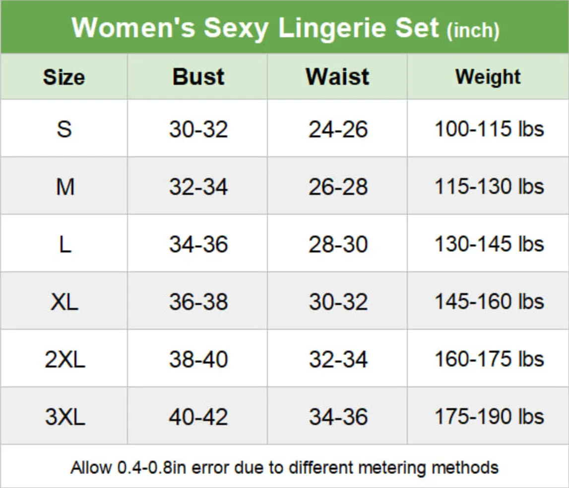 Women's Lingerie Set, Cyan Nightmare 3 Piece Lace Nightwear Outfit